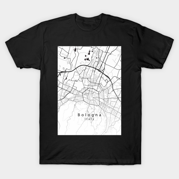 Bologna Italy City Map T-Shirt by Robin-Niemczyk